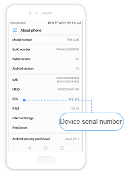 Honor view 20 imei and serial number