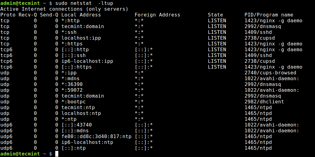 Netstat port linux